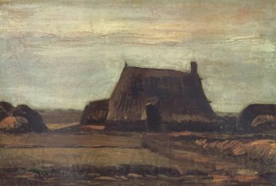 Vincent Van Gogh Farmhouse with Peat Stacks (nn04) France oil painting art
